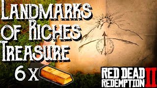 RDR2 Landmarks of Riches Treasure  EASY 6x Gold Bars 3000 Map Locations and Full Guide [upl. by Modeste]