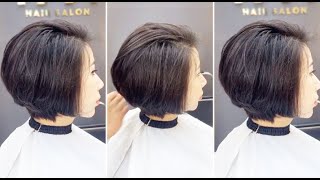 Modern Short Layered Bob Haircut Tutorial With Graduation  Tips for Cutting Bob Hair [upl. by Baldwin87]