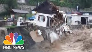 Freak Floods In France Wash Away Roads And Houses  NBC News [upl. by Sidwel]