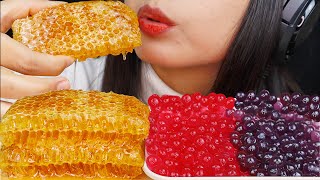 ASMR RAW HONEYCOMB POPPING BOBA PEARLS  MUKBANG ASMR EATING SOUNDS [upl. by Sema772]