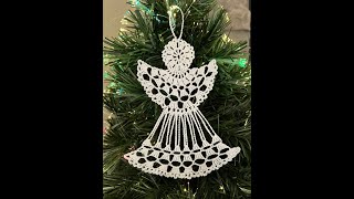 2D Christmas Angel Ornament Crochet Tutorial 3 [upl. by Rolyak]