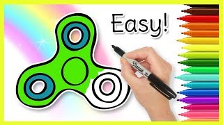 How to Draw a FIDGET SPINNER Easy for Kids [upl. by Sugirdor320]