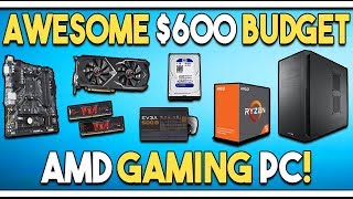 AWESOME 600 BUDGET AMD GAMING PC GREAT 1080p1440p MACHINE August 2018 [upl. by Aiahc479]