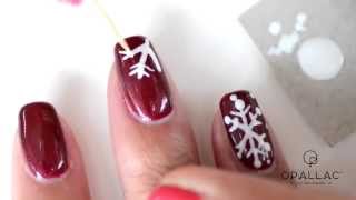 Opallac Gel Polish  Snowflakes Nail Art [upl. by Hattie689]