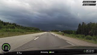 Driving thru heavy rain and hail storm [upl. by Htevi985]