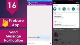 Firebase Social Media App  16 Send Message Notifications [upl. by Lihka]