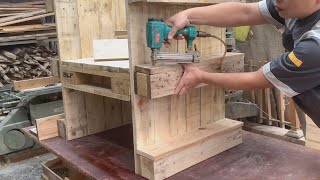 Useful Project To Recycle Old Pallets  The Fastest Easy Way To Make A Chair From Wooden Pallets [upl. by Saree308]