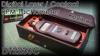 DT2236C Digital Laser  contact RPM Tachometer unbox  review  first test [upl. by Bamby]