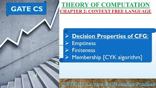 Ch216Decision Properties of CFG Emptiness  Finiteness Membership by CYK algorithm [upl. by Ennaihs]