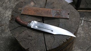 Making a Bowie knife from a semi truck leaf spring [upl. by Noiwtna]