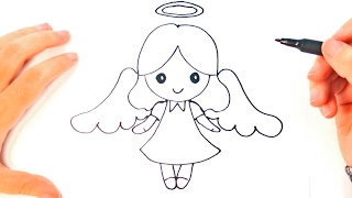 How to draw a Angel for Kids  Angel Easy Draw Tutorial [upl. by Ayenet]