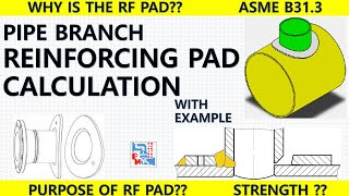 Branch Reinforcing Pad Calculation  ASME B313  Example  Piping Mantra [upl. by Lambertson]