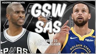 Golden State Warriors vs San Antonio Spurs Full Game Highlights  Nov 23  2025 NBA Season [upl. by Yelats699]