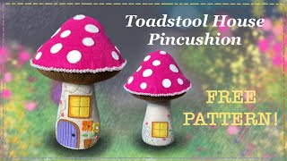 Easy Toadstool Pin cushion  Free pattern  Beginner Friendly [upl. by Alfreda]