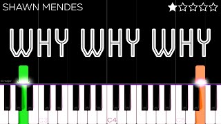 Shawn Mendes  Why Why Why  EASY Piano Tutorial [upl. by Burnham10]