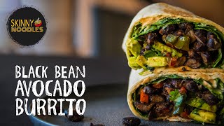 Black Bean Avocado Burrito  Quick and Easy Recipe [upl. by Mathi]