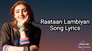 Raataan Lambiyan Lyrics  Female Version [upl. by Martynne481]