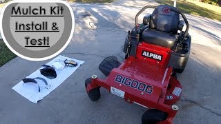 Mulching Leaves w Big Dog Alpha 36quot  Mulch Kit Install [upl. by Kachine534]