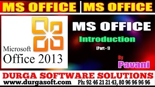 MS office Tutorial  Ms Office Introduction Part1 by Pavani [upl. by Fredrika]