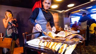 Brazilian Steakhouse  HUGE BEEF RIBS  14 MEATS CHURRASCARIA in Rio de Janeiro Brazil [upl. by Walley398]