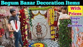 Begum Bazar Ganesh Mandapam Decoration Items With Prices Prakash Decoration VNK ideas [upl. by Albers]