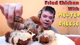 ASMR  Eating Fried Chicken With Melted Cheese [upl. by Ynafets]