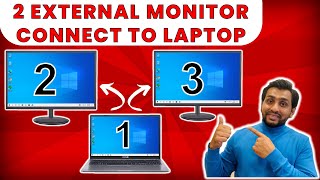 How to connect 2 monitors to one laptop  Dual monitor setup  Triple monitor setup  Technosearch [upl. by Atinuahs688]