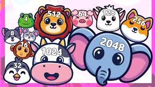 MERGE ANIMALS 3D  ASMR Gameplay Animal Evolution Level Up Balls 2048 Puzzle [upl. by Firman]