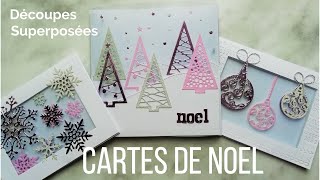 Tuto Scrapbooking  Carterie  Cartes de Noel Découpes superposées [upl. by Yhtuv456]