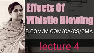 Effects Of Whistle Blowing  Lecture 4  For Bcom  CA  CMA  CS [upl. by Costanza]