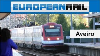 Comboios de Portugal Alfa Pendular Train  Aveiro with station announcements [upl. by Farhi]