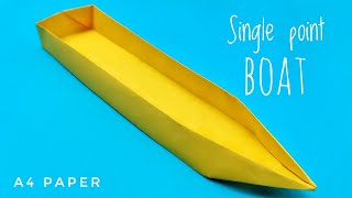 Single Point Boat using A4 Paper  Origami  1050 [upl. by Celie]