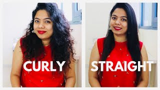 How to Straighten Curly Hair Routine I Malayalam [upl. by Dlabihcra]