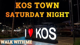 KOS Town  Greece  Saturday Night Walk kos greece kosnightlife [upl. by Lipkin]