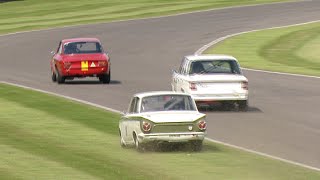 BTCC Superstar Gordon Shedden Gets Airborne in Lotus Cortina at Goodwood [upl. by Dorion831]