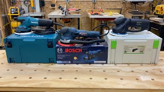 Sander Showdown Bosch Festool and Makita Whos the Best [upl. by Eissirhc]