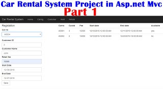 Car Rental System Project in Aspnet Mvc Part 1 [upl. by Adamis]