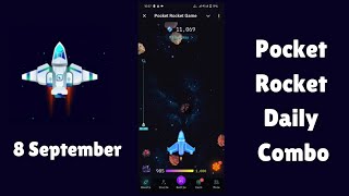 Pocket Rocket Daily Jackpot 8 September  Pocket Rocket Daily Combo 8 Sep  Pocket Rocket Game [upl. by Abigail]