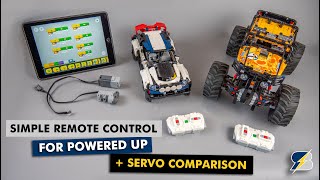 LEGO Powered Up simple RC control with the remote  PF Servo comparison [upl. by Nolahs245]