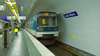 🚇 RATP MF88 arriving at LOUIS BLANC Paris métro [upl. by Aia]