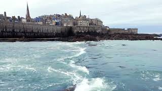 grande marée St Malo oct 2024  quand la mer court sur la plage [upl. by Menell]