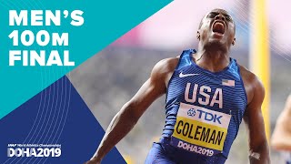 Mens 100m Final  World Athletics Championships Doha 2019 [upl. by Emyam]