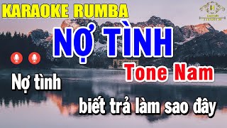 Nợ Tình Karaoke Tone Nam  Dm  Nhạc Sống Rumba  Trọng Hiếu [upl. by Harald]