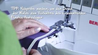 Tutorial Videoanleitung zu BERNINA Gummibandnähfuss für Overlockmaschinen [upl. by Infield]