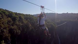 World’s highest zip line – Zimbabwe [upl. by Anoirtac]