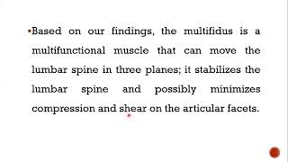 Role of multifidus muscle in the treatment of low back pain [upl. by Stanislas]