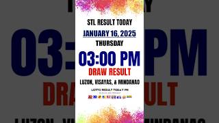 STL Result Today 300PM Draw January 16 2025 STL Luzon Visayas and Mindanao  LRT PH shorts [upl. by Kattie]