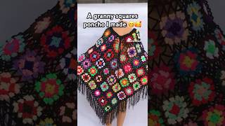 Granny Square crochet poncho crochet crochetponcho grannysquares grannysquaresponcho [upl. by Amikan]