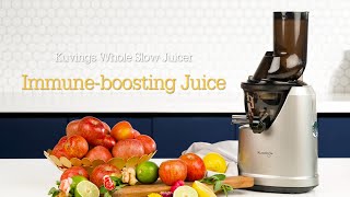 Immuneboosting juice recipe  Kuvings Whole Slow Juicer B1700 [upl. by Erdne]