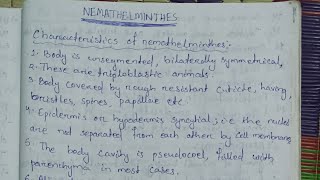 Nemathelminthes notes semester 1  paper 1 zoology honours [upl. by Noelani]